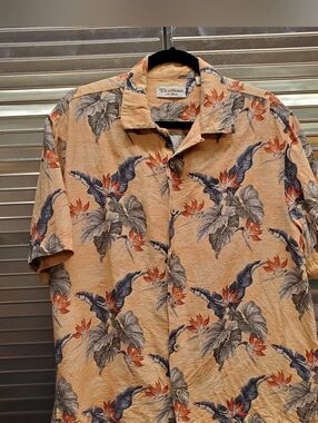 Vintage Caribbean Silk Blend 100% Silk Men's Hawaiian Shirt